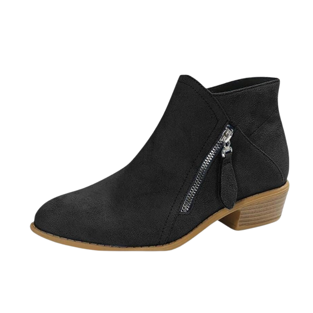 Women's Suede-Finish Look Booties with Tassel Zip – view 6