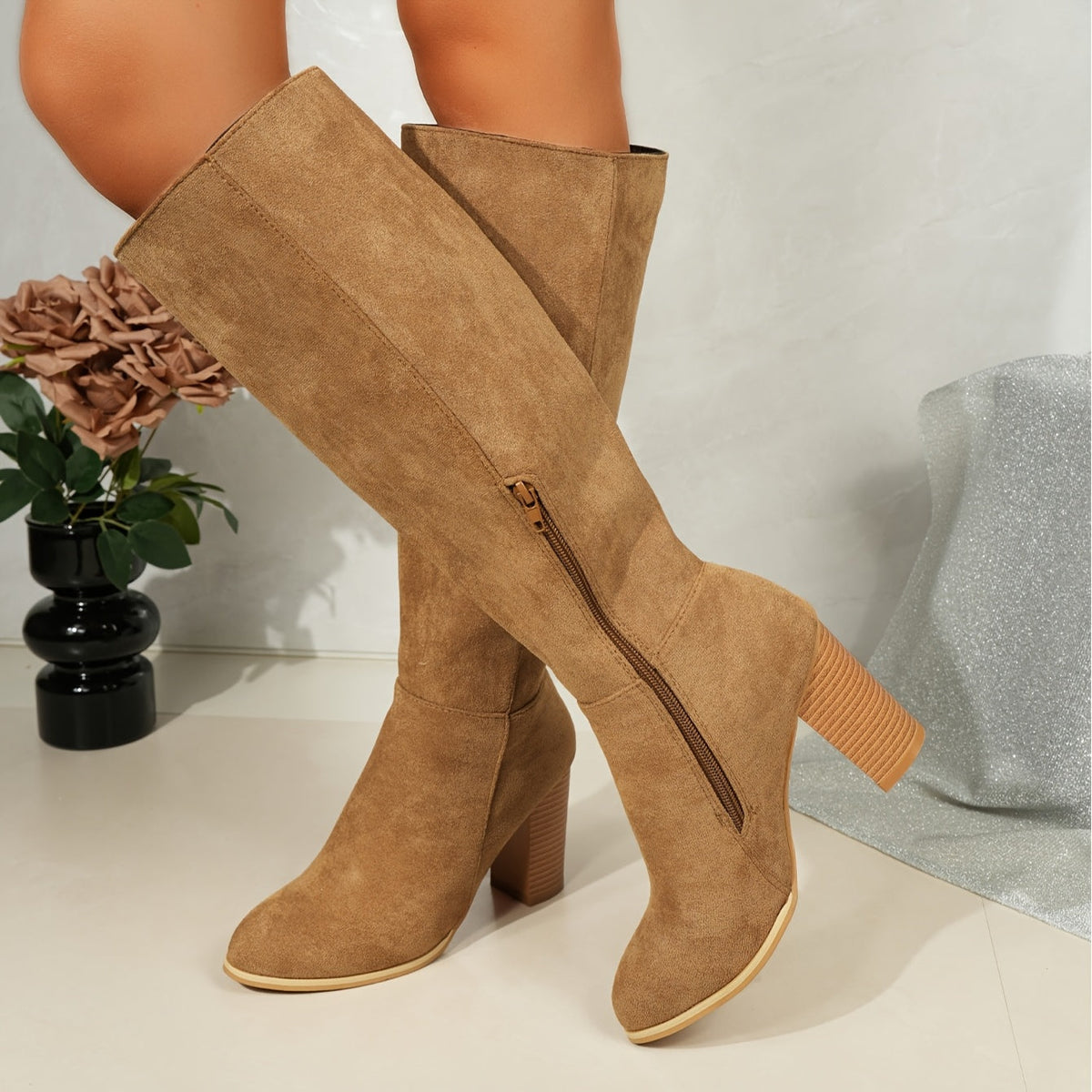 Women's Knee High Block-Heel Boots for Walking – view 4