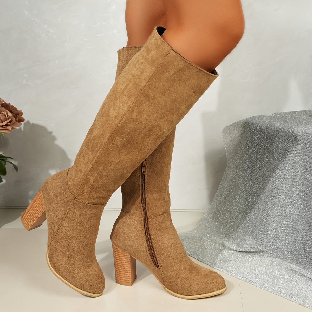 Women's Knee High Block-Heel Boots for Walking – view 7
