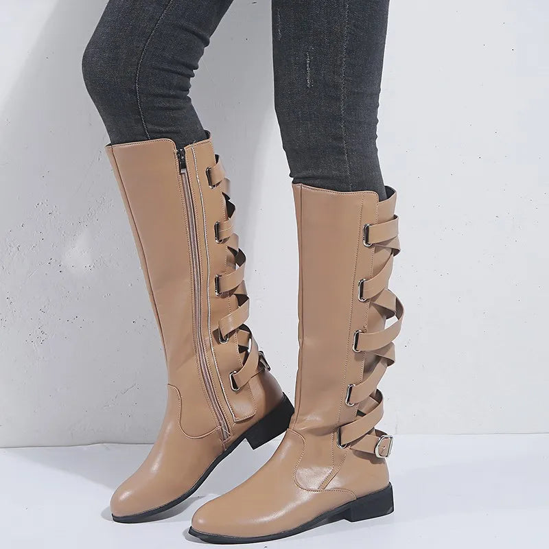 Women's Buckle-Detail Knee High Riding Boots – view 3