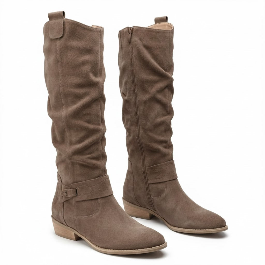 Women's Knee High Slouch Boots for Weekends – Taupe