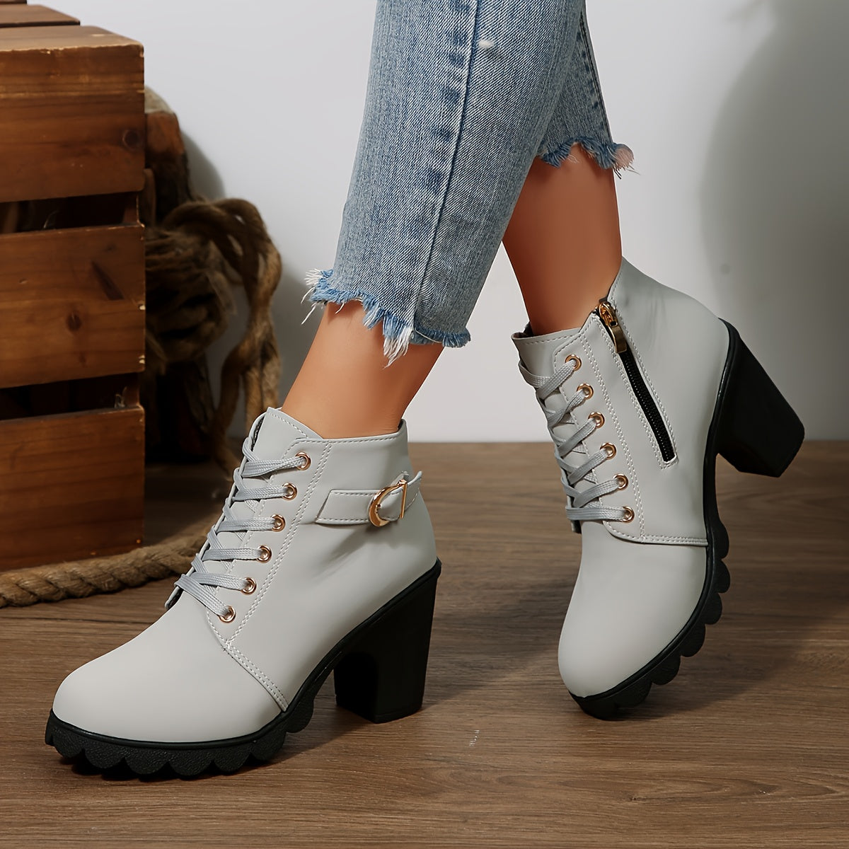 Women's Tie-Front Block-Heel Booties – view 1