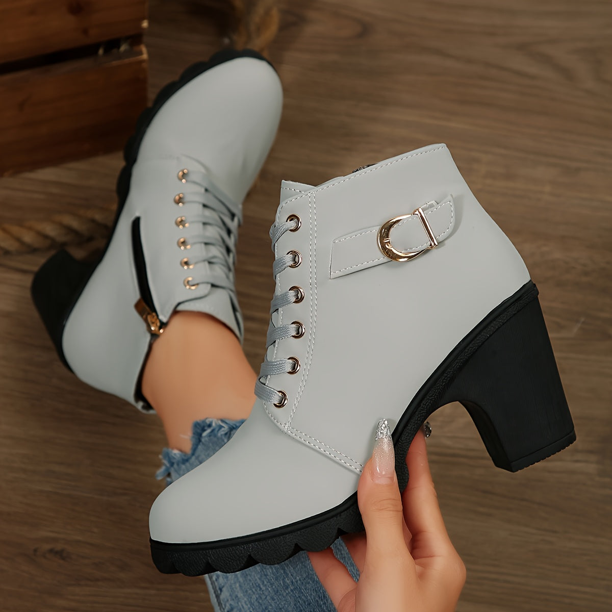 Women's Tie-Front Block-Heel Booties – view 3