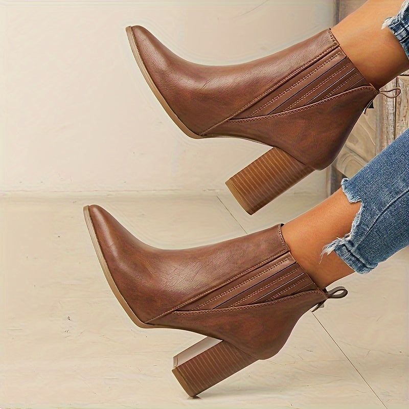 Women's Square Heel Pointed-Toe Booties – view 2