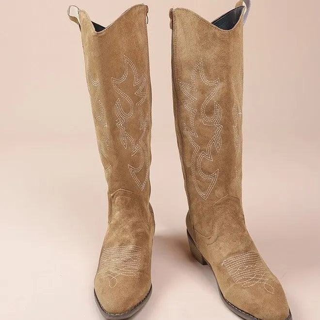 Women's Wide Calf Flat-Sole Heel Western Cowboy Boots – view 5