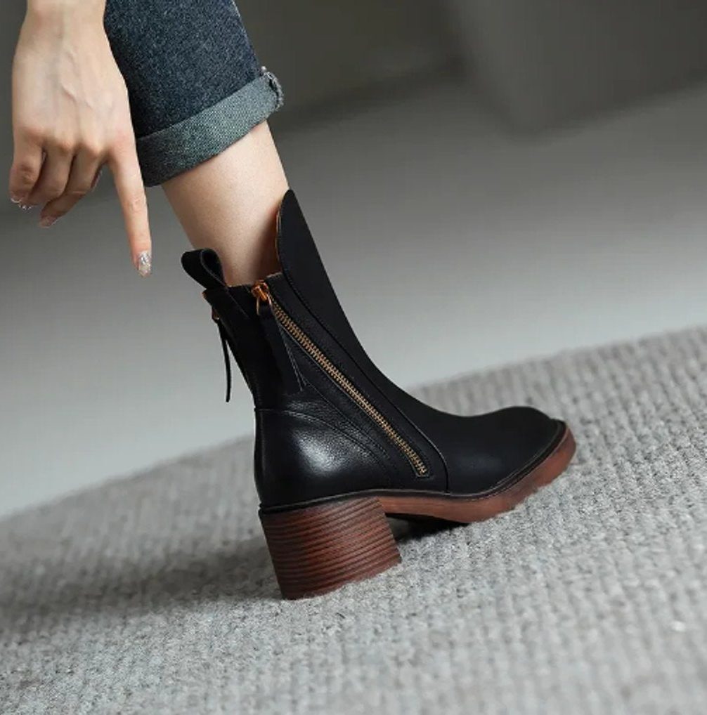 Women's Block-Heel Side-Zip Booties – view 5