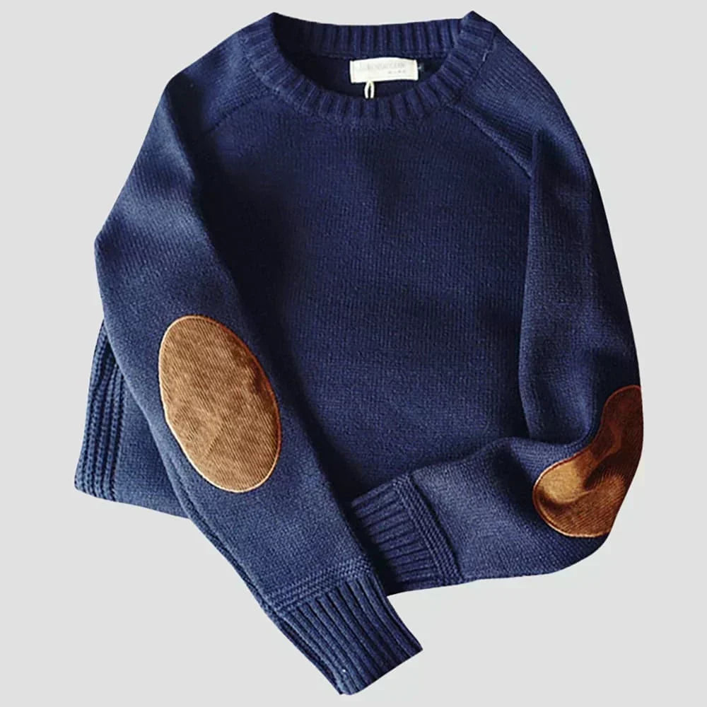 Men's Crew-Neck Knit Pullover with Elbow Patches – view 5