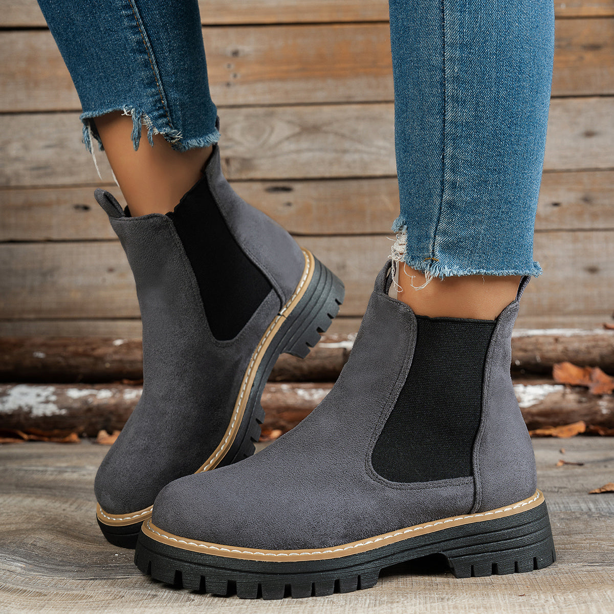 Women's Lug-Sole Chelsea Platform-Sole Booties – view 3