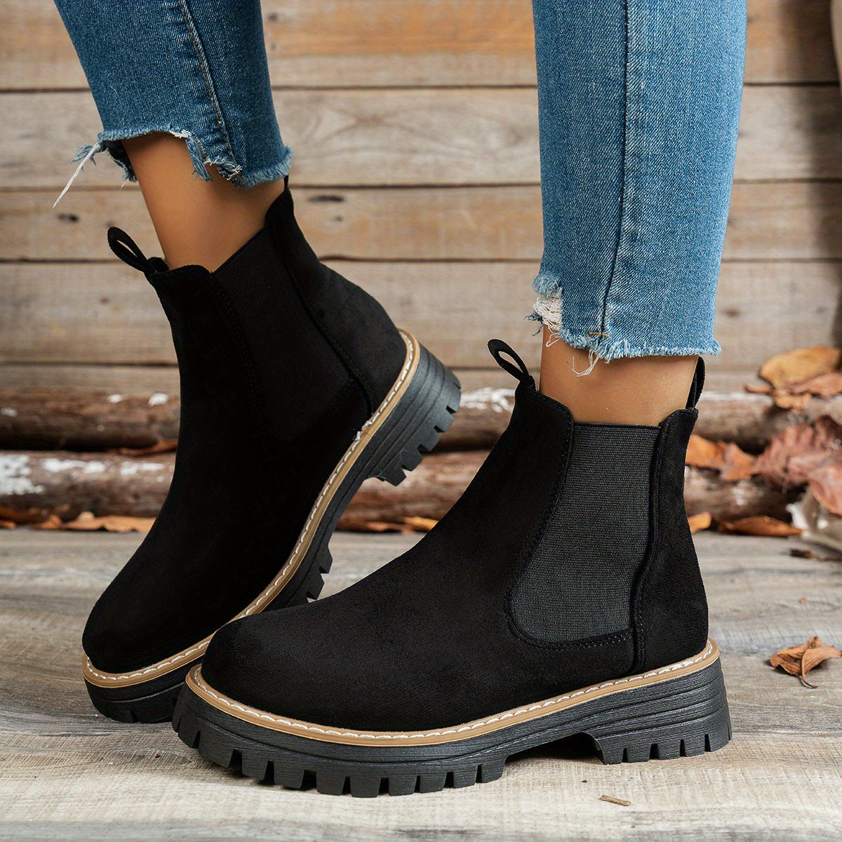 Women's Lug-Sole Chelsea Platform-Sole Booties – view 4