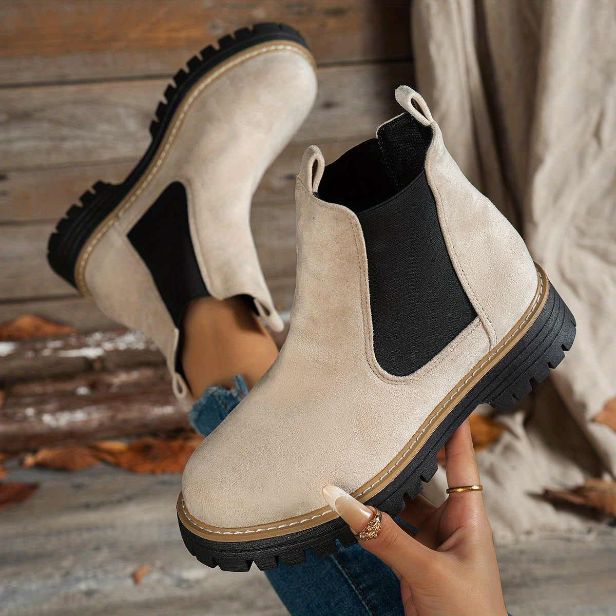 Women's Lug-Sole Chelsea Platform-Sole Booties – view 5