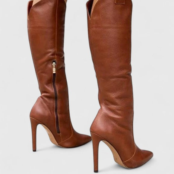 Women's Support Pointed-Toe Boots – Brown Leather