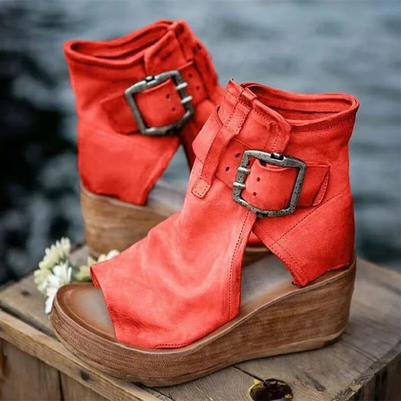 Women's Open-Toe Wedge-Heel Booties – view 4