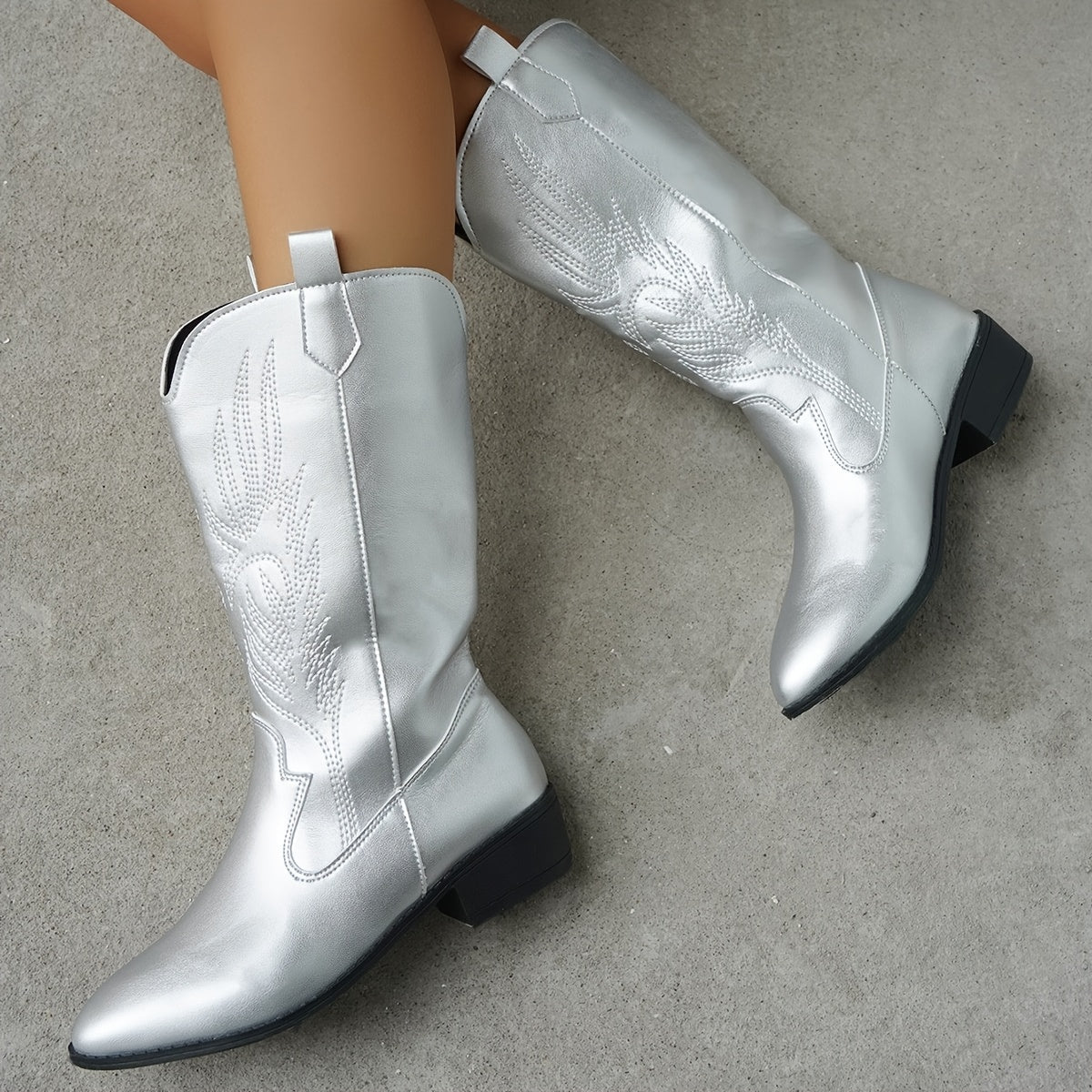 Women's Wide Calf Knee-High Western Cowboy Boots for Weekends – view 4