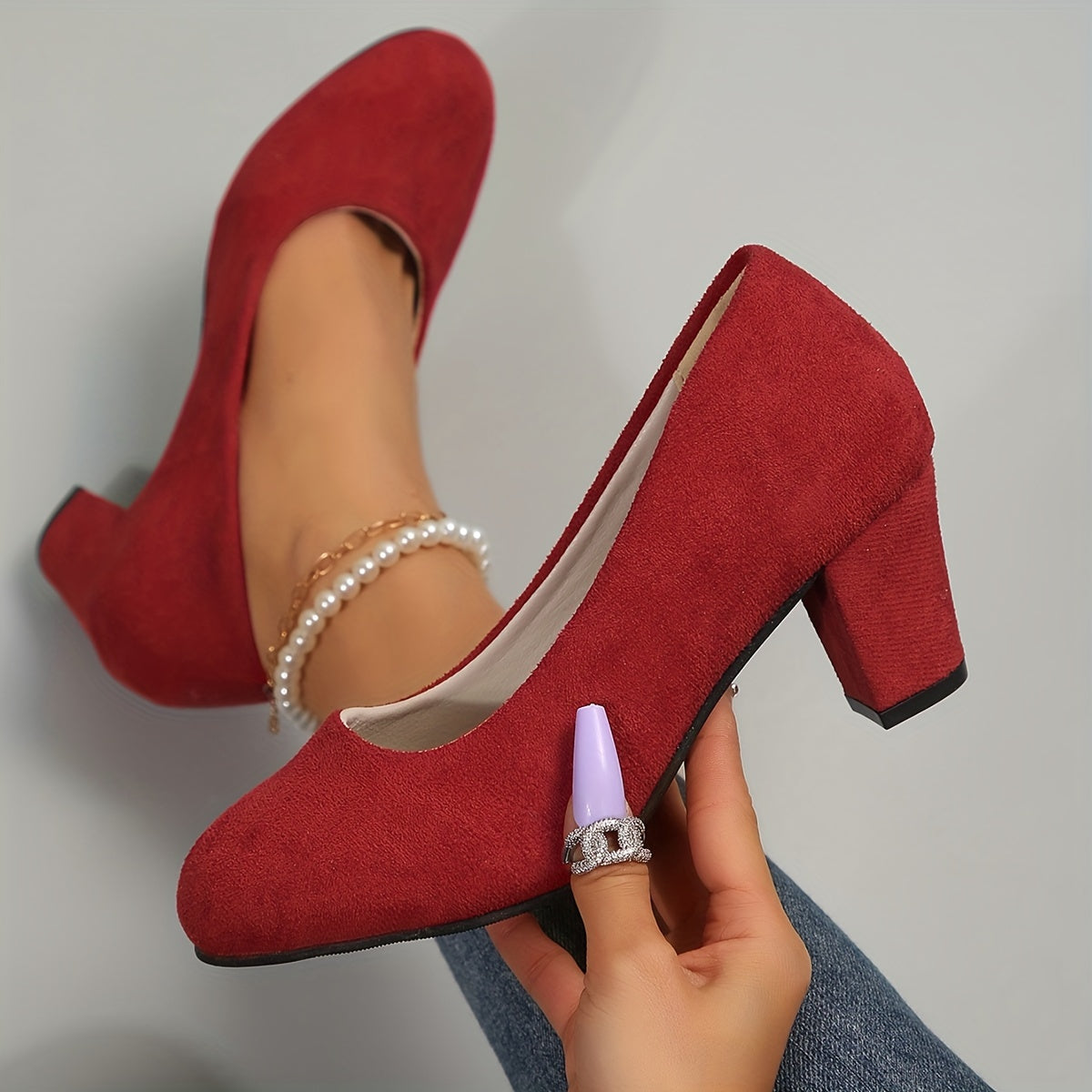 Women's Wide Toe Support Heels – Red