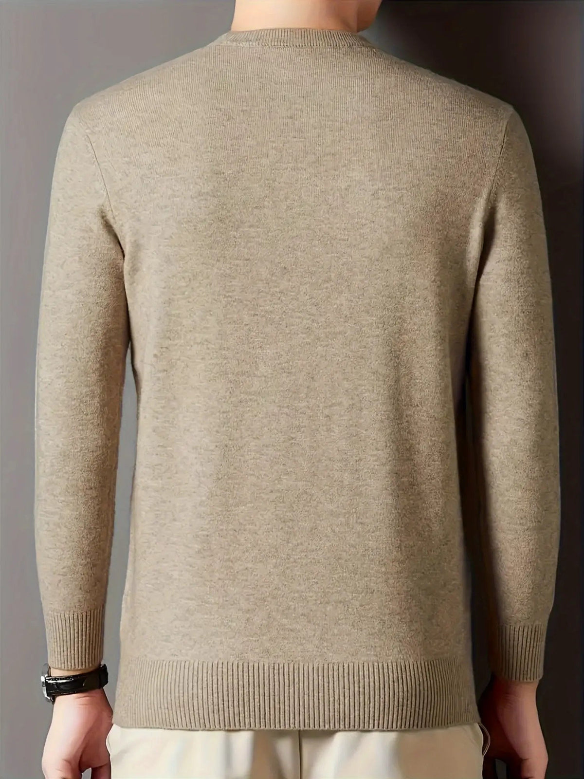 Men's Slim-Cut Rib-Knit Mock-Neck Knit Pullover – view 3