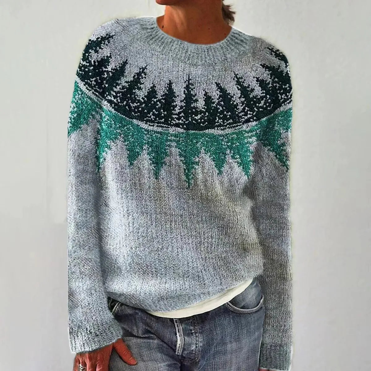 Women's Stripe-Detail Crewneck Rib-Knit Pullover – view 6
