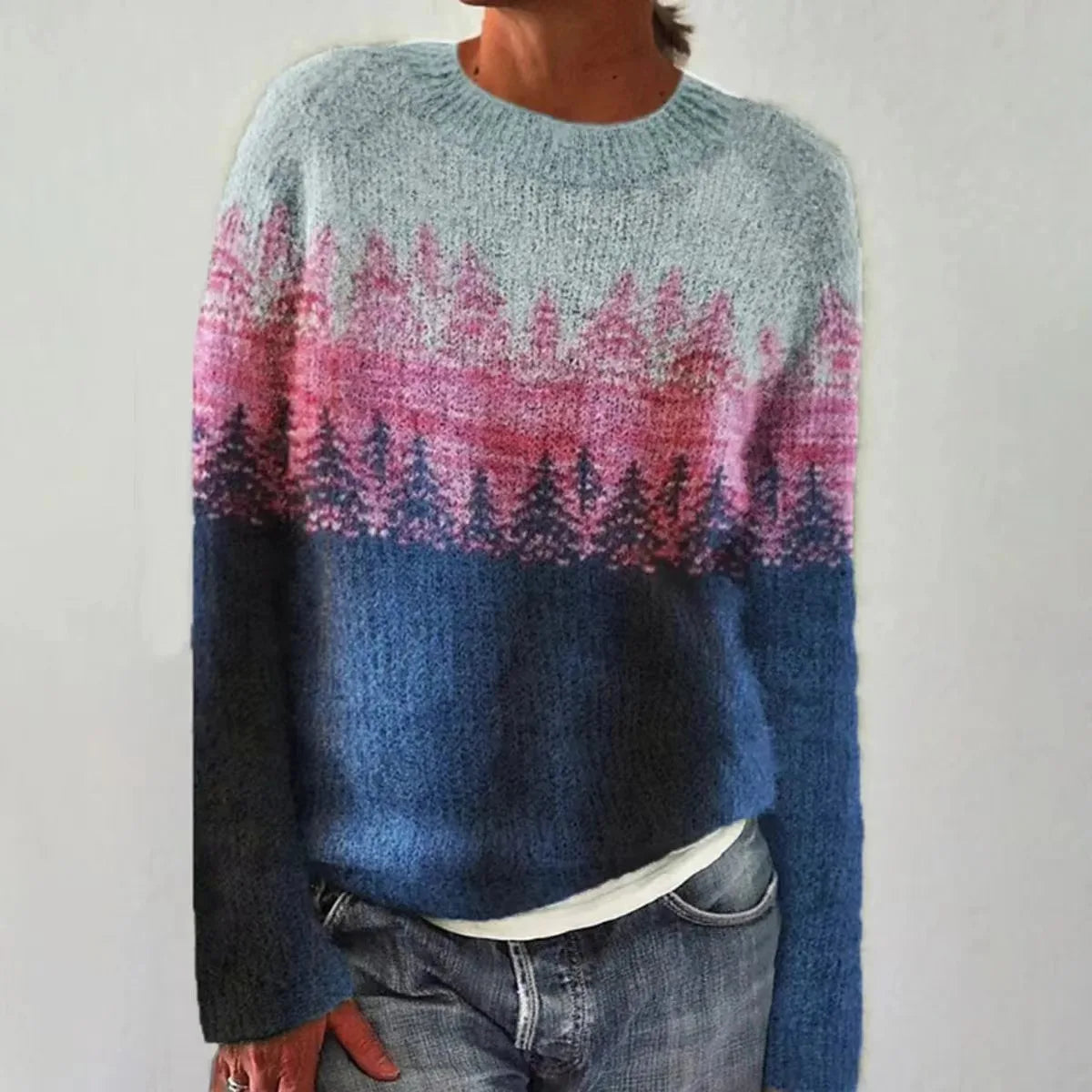 Women's Stripe-Detail Crewneck Rib-Knit Pullover – view 7