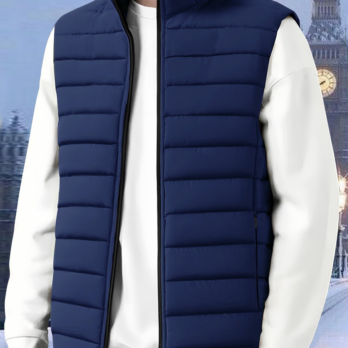 Men's Padded Stand-Collar Vest – Royal Blue