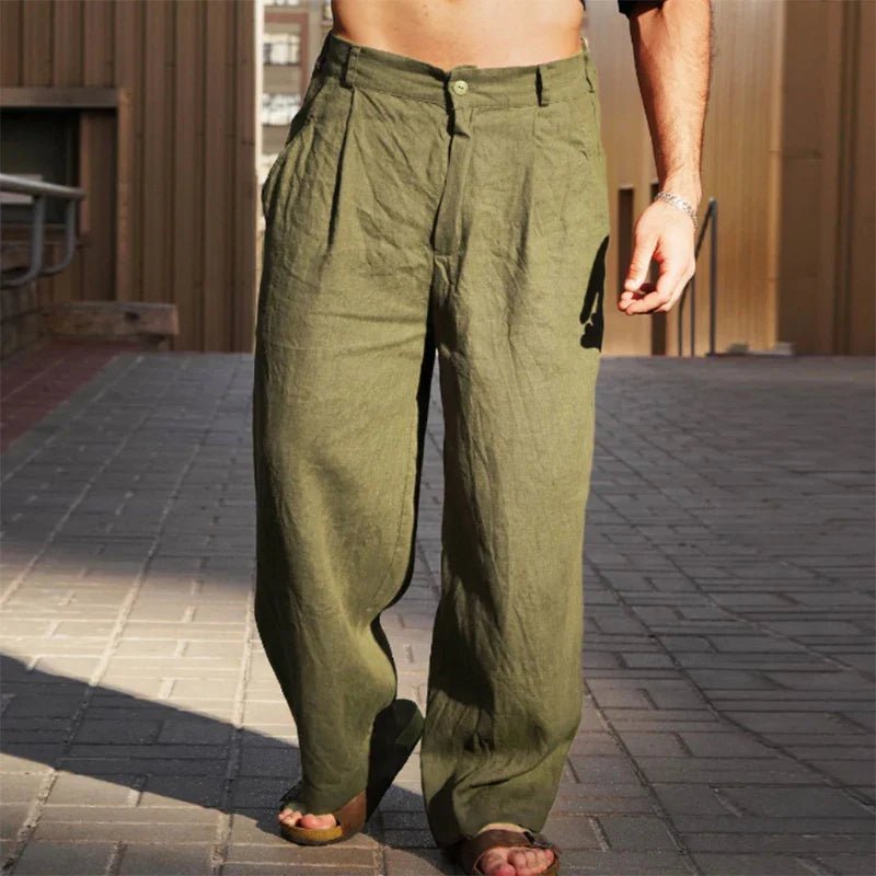 Men's Pleat-Detail Wide-Cut Relaxed-Fit Pants – view 6