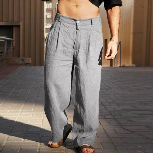 Men's Pleat-Detail Wide-Cut Relaxed-Fit Pants – Gray