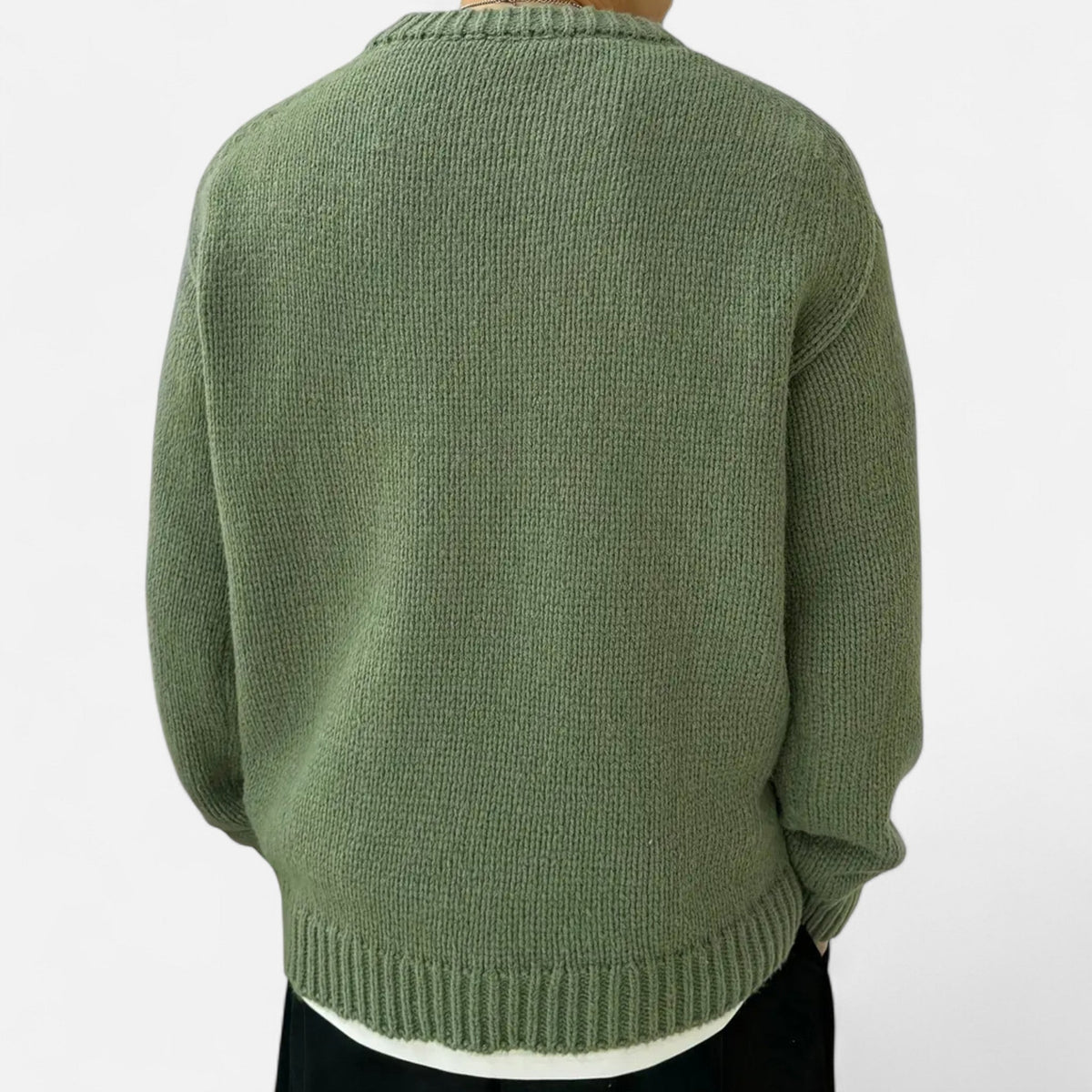 Men's Solid Crewneck Knit Sweater – view 8