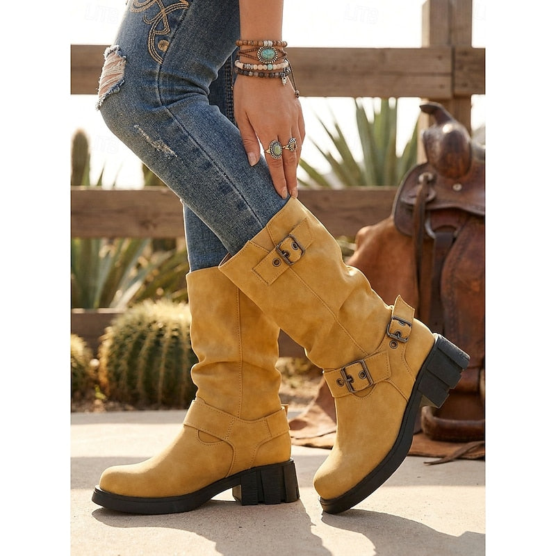 Women's Block-Heel Moto Boots – view 3