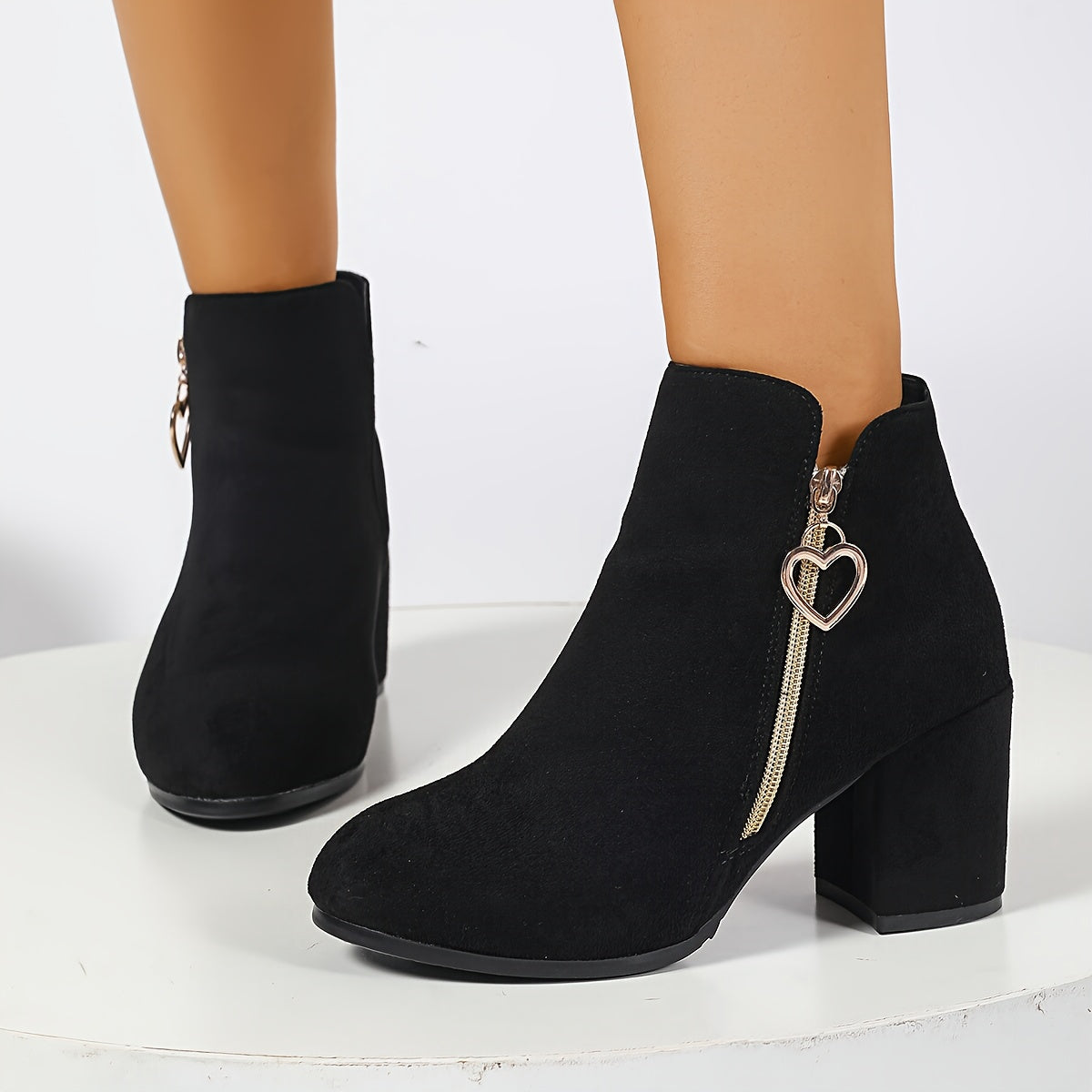 Women's Round-Toe Booties with Charm Detail – view 2