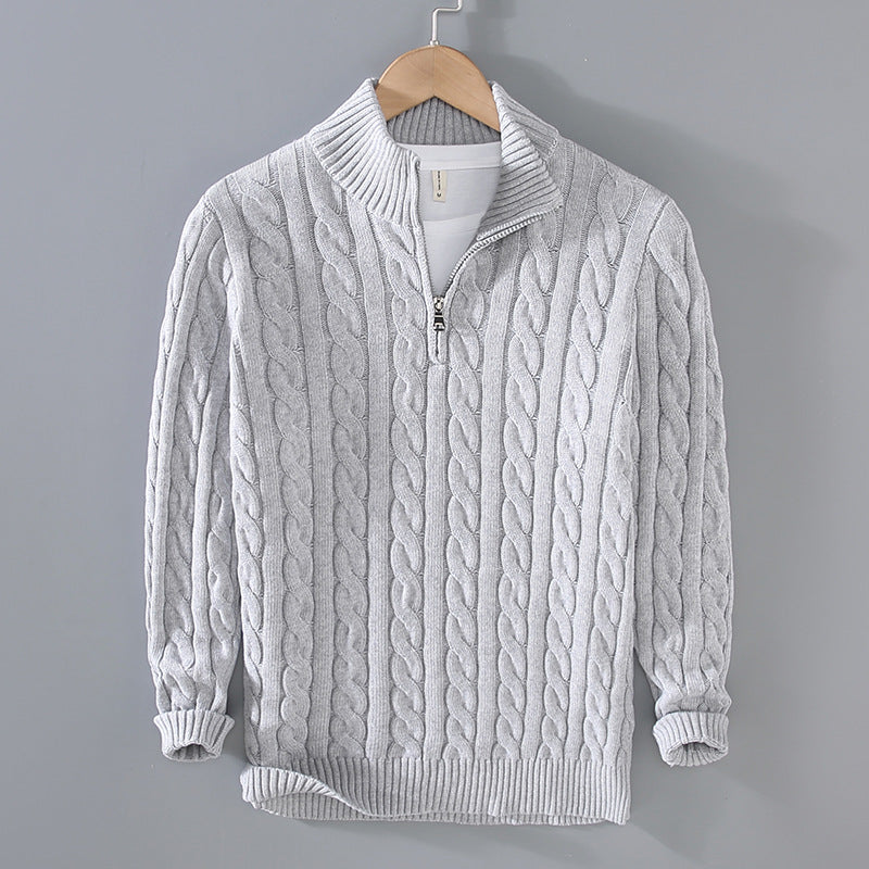 Men's Plush Light-Weight Knit Crewneck Pullover – Gray