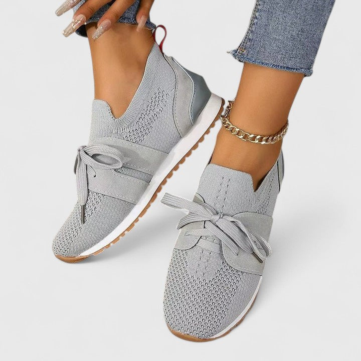 Women's Support Anti-Slip Lace-Detail Sneakers – Gray