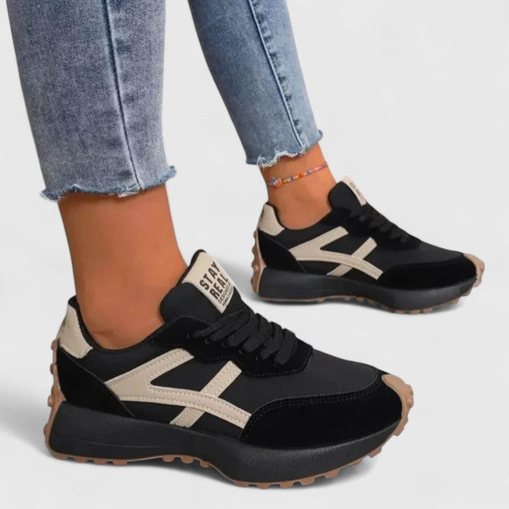 Women's Slip-Resistant Support Sneakers – Black