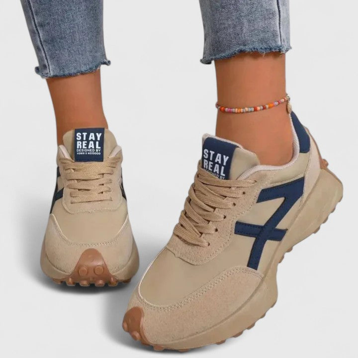 Women's Slip-Resistant Support Sneakers – Beige