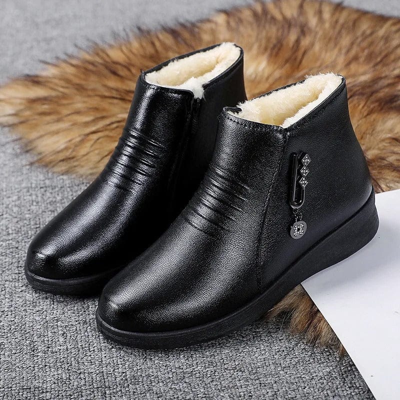 Women's Fur-Trimmed Cold-Weather Booties with Side Zip – view 2