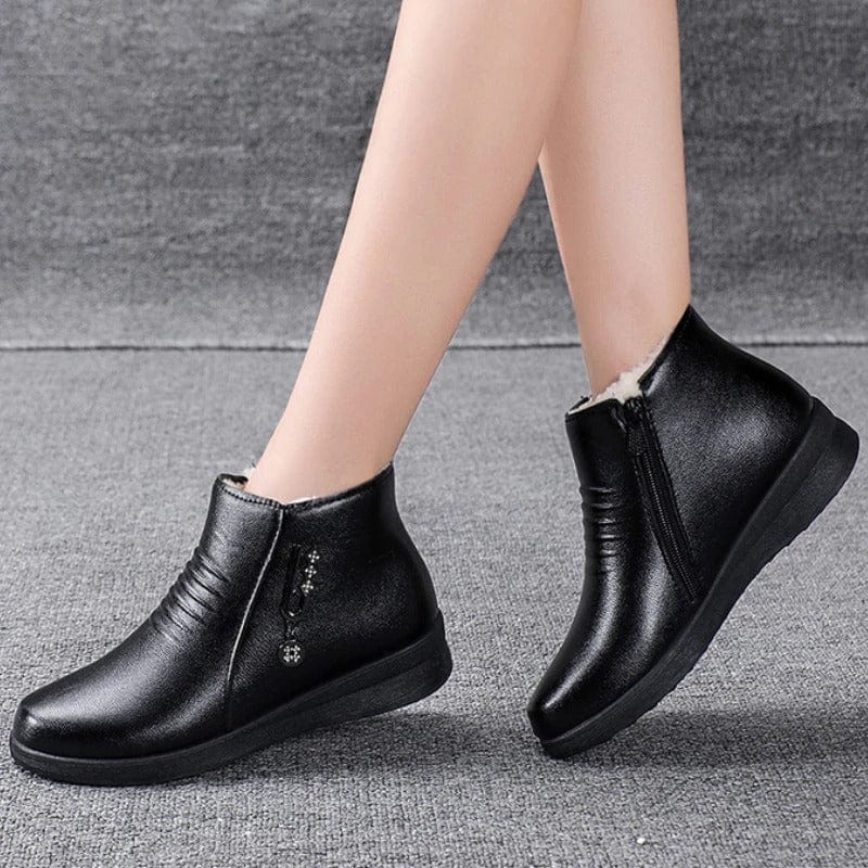 Women's Fur-Trimmed Cold-Weather Booties with Side Zip – view 3