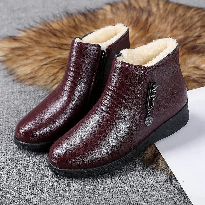 Women's Fur-Trimmed Cold-Weather Booties with Side Zip – view 5