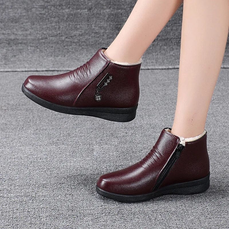 Women's Fur-Trimmed Cold-Weather Booties with Side Zip – view 6
