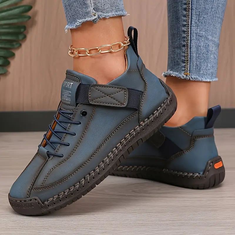 Women's Support Leather Sneakers – Dark Blue