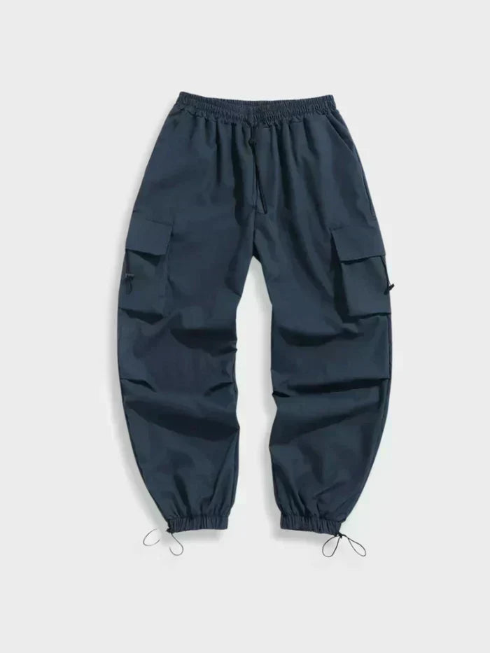Men's Wide-Cut Cargo Pants – Navy Blue
