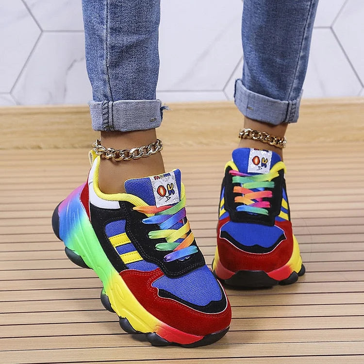 Women's Print-Detail Support Sneakers – Blue