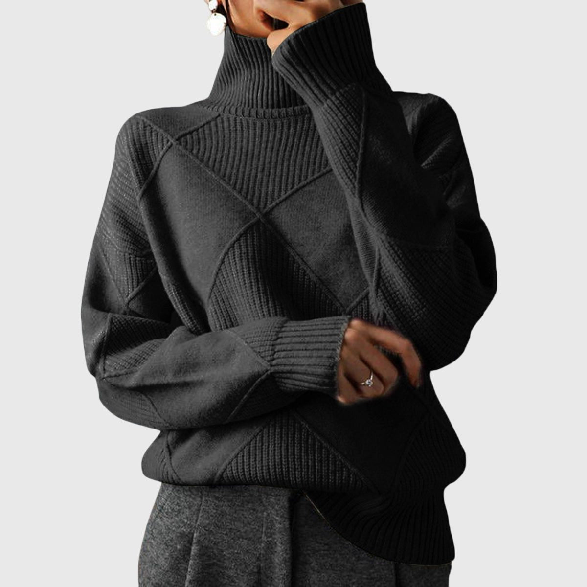 Women's Rib-Knit Roll-Neck Pullover – view 6