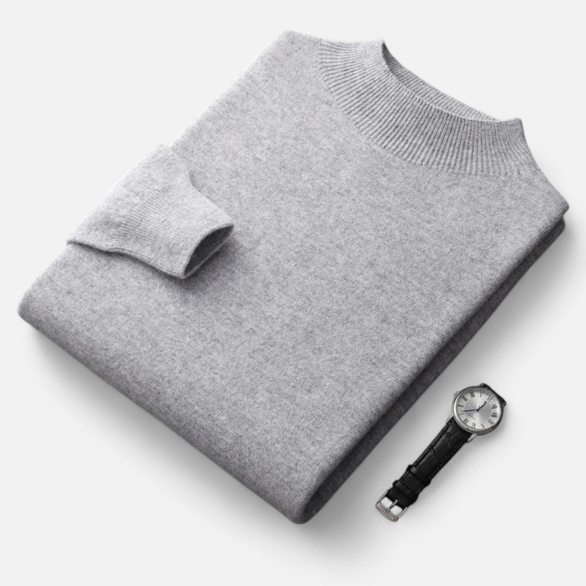Men's Wool Half-Turtleneck Pullover – Gray