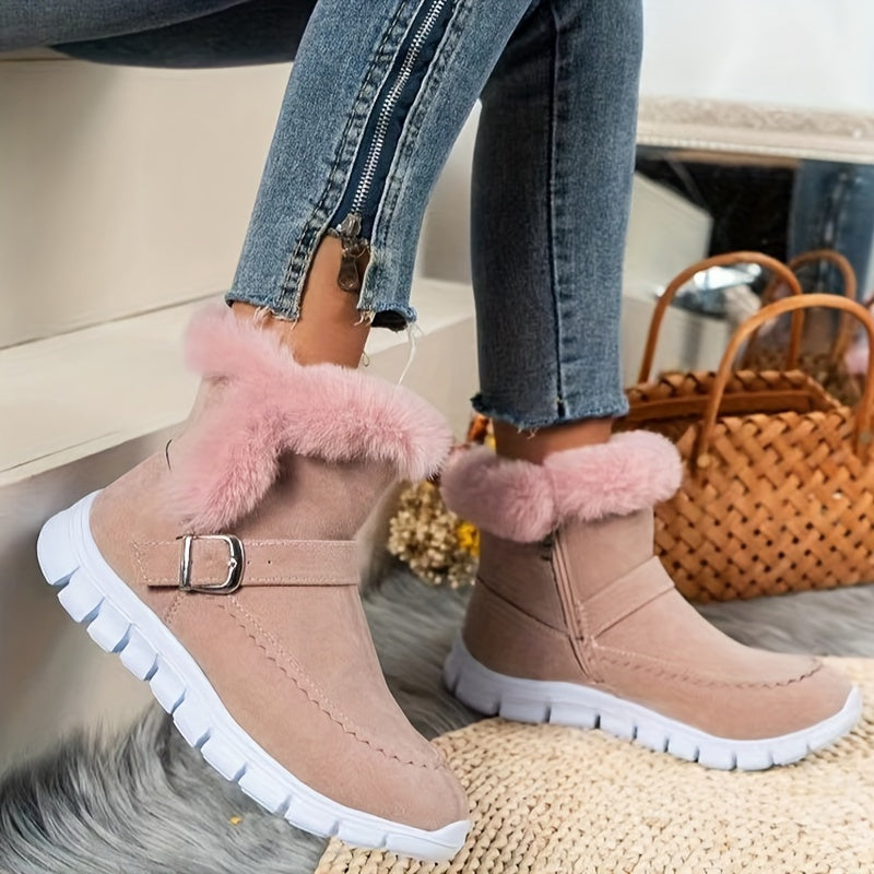 Women's Plush-Lined Buckle-Detail Booties – view 3