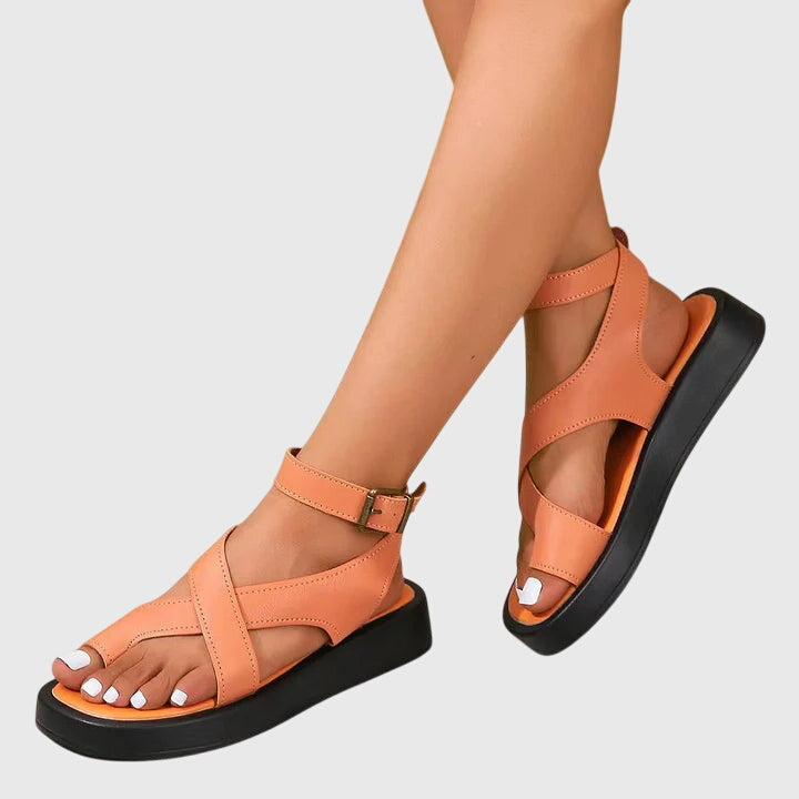 Women's Gladiator Support Sandals with Adjustable Straps – Orange