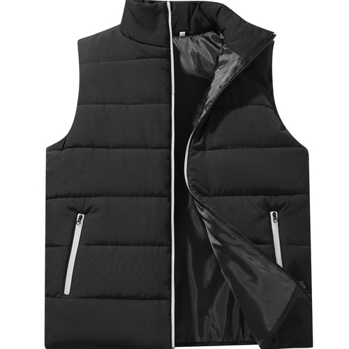 Men's Padded Full-Zip Vest – Black