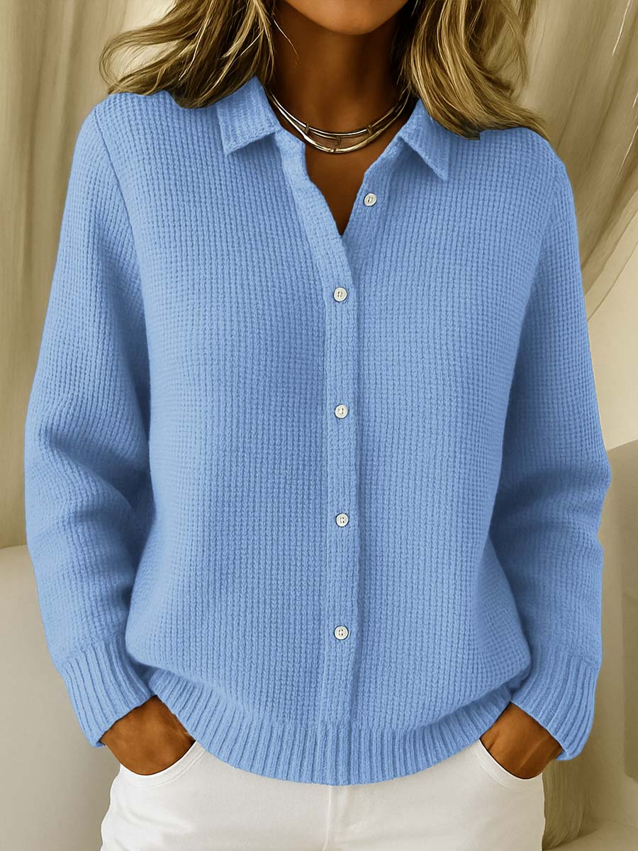 Women's Timeless Button-Front Knit Cardigan – Blue