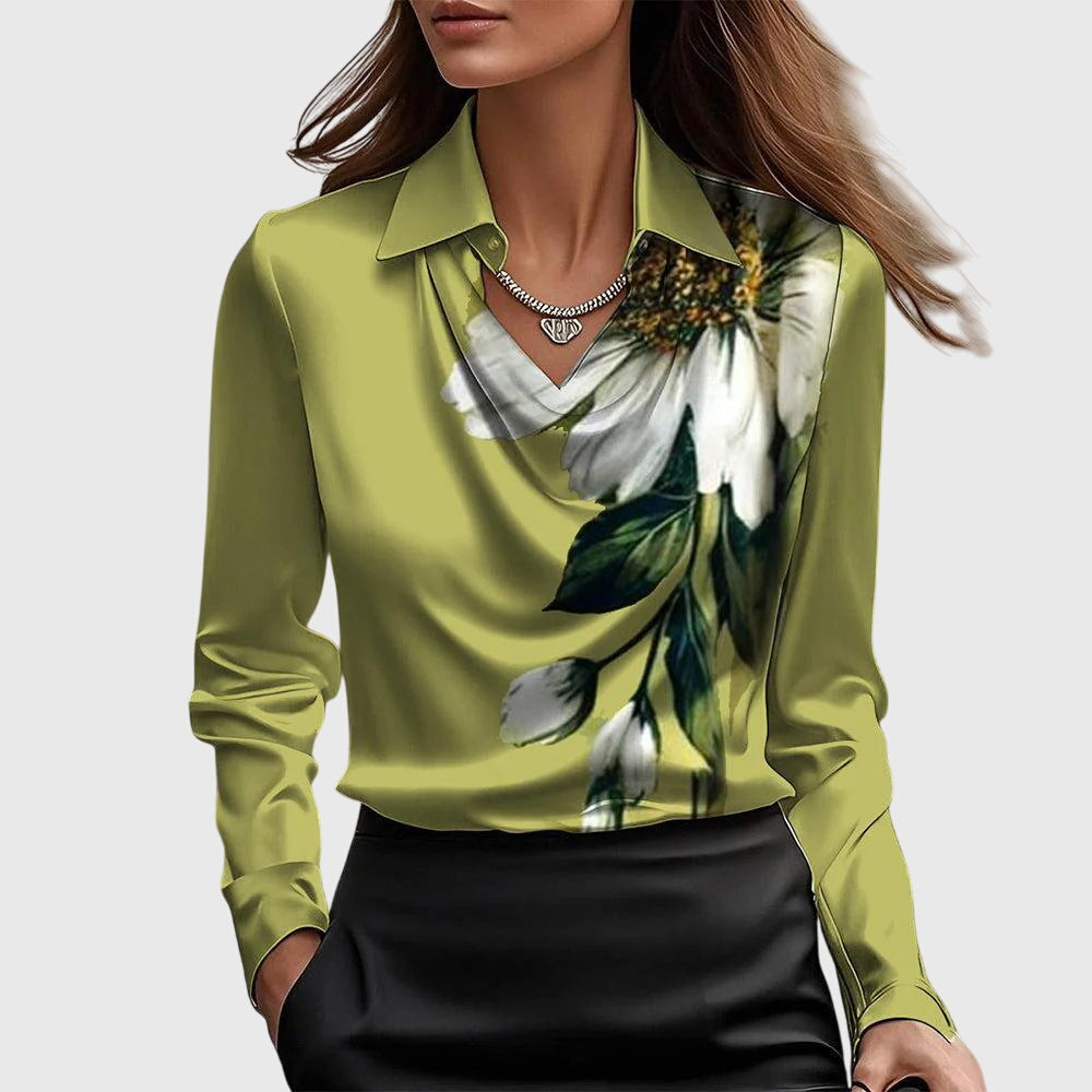 Women's Satin-Finish Cowl-Neck Blouse – view 7
