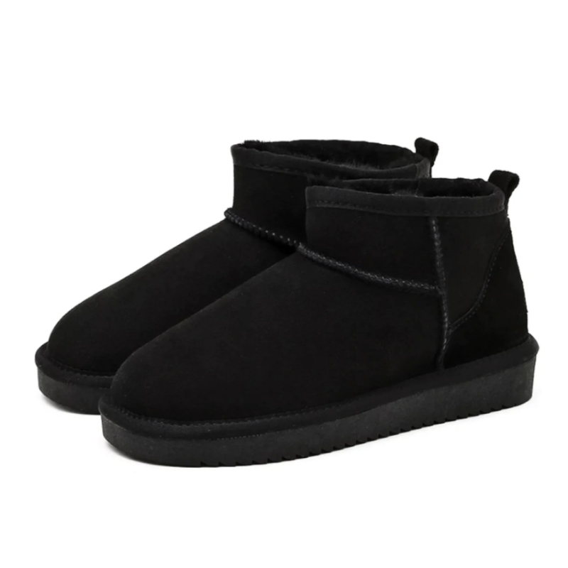 Women's Fleece-Backed Slip-On Booties – Black