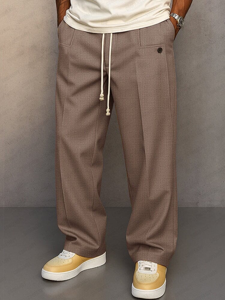Men's Tie-Waist Fitted Pants – Taupe