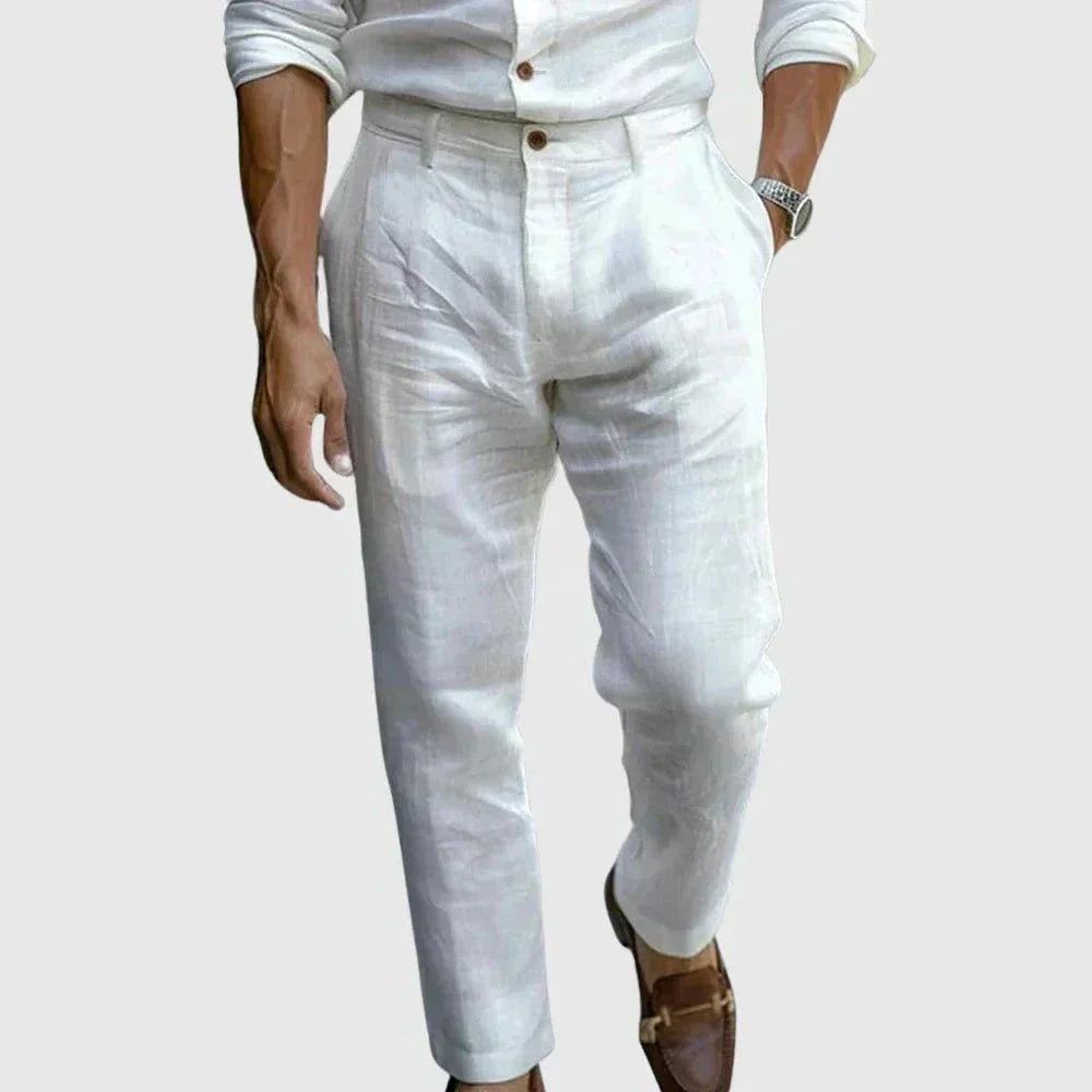 Men's Light-Weight Warm-Weather Pants – White