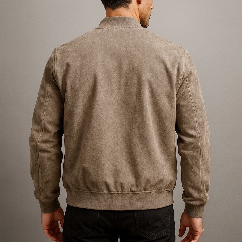 Men's Slim-Cut Suede-Finish Bomber Jacket – view 6