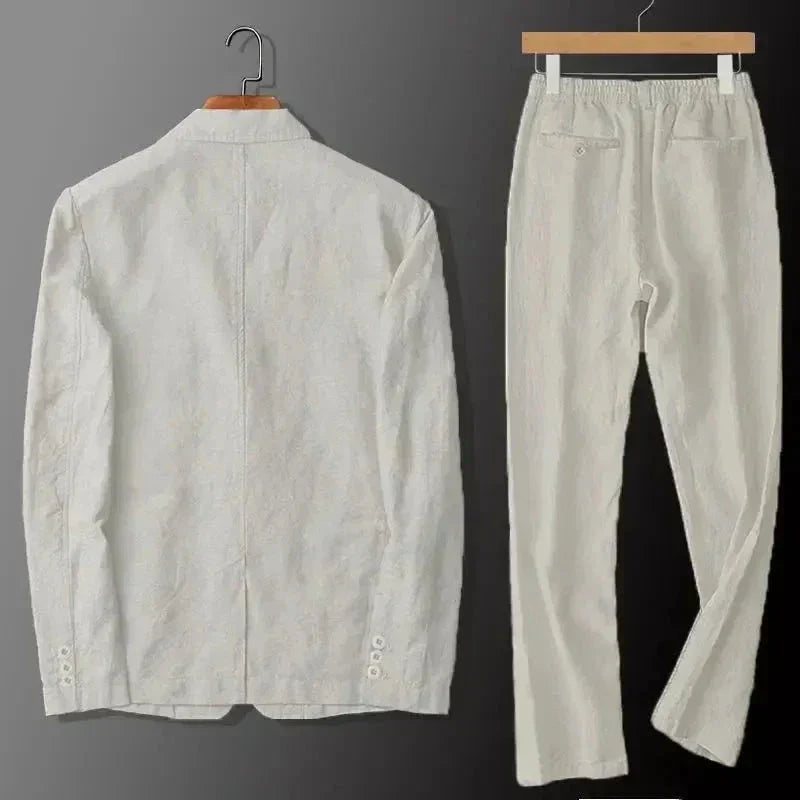 Men's Linen Blazer and Pants Set for Evening Wear – view 5